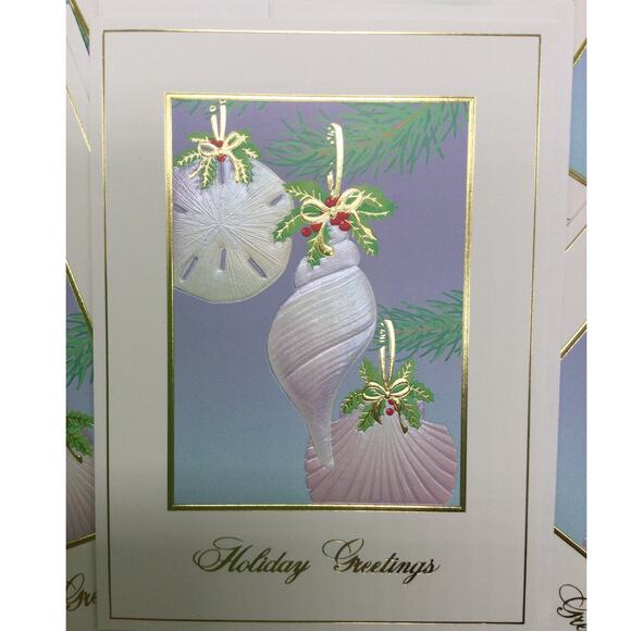 Nautical Beach Christmas Holiday Greeting Cards lot of 17 - Picture 3 of 9